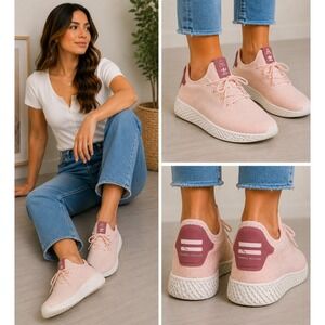 Adidas Pharrell Williams Tennis Hu Aero Pink Womens Sneakers AQ0988 Size 9